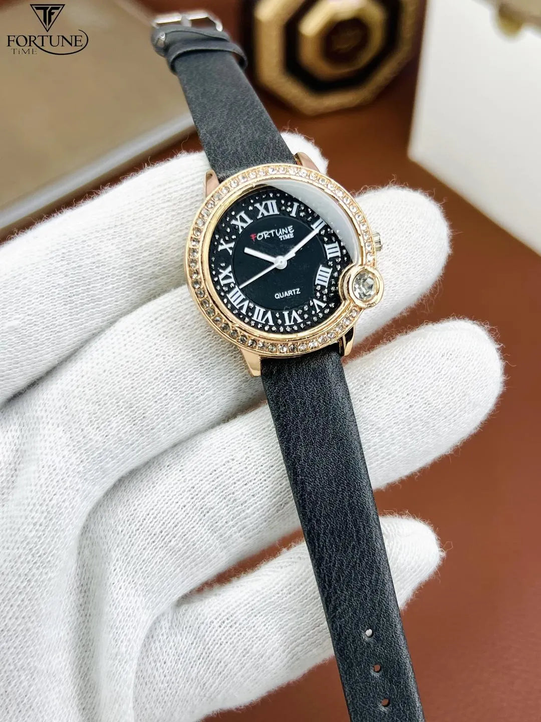 Timeworth Ladies Classic Watch with Leather Strap – Elegant Dial | Multiple Colors Available