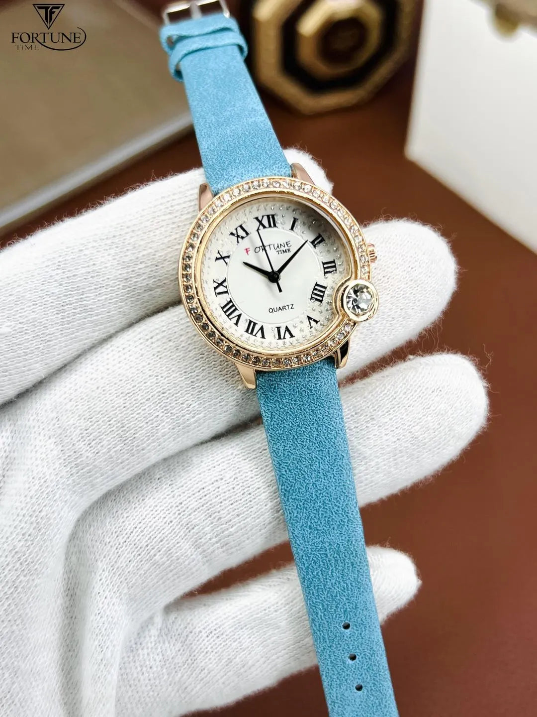 Timeworth Ladies Classic Watch with Leather Strap – Elegant Dial | Multiple Colors Available